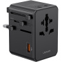 USAMS CC334 GaN uniwersalna ładowarka podróżna z portami 3x USB-C / USB-A i wysuwanymi wtyczkami - 100 - czarny