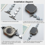 xDfind metalowy pasek w kwiatuszki do Apple Watch 42mm / 41mm / 40mm / 38mm - srebrny