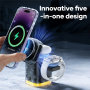 JJT-C53 Qi2 4w1 magnetyczna bezprzewodowa podstawka z lampką i kablem USB-C do iPhone / Apple Watch / AirPods - 30W - czarny