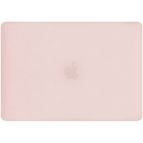 Matowe przezroczyste etui z rozkładaną podstawką do MacBook Neo (A3404) - różowe