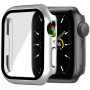 Matowe etui ochronne z hartowanym szkłem dla Apple Watch 45mm - srebrny