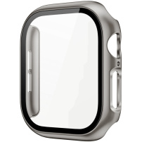 Metalowa obudowa z hartowanym szkłem do Apple Watch 42mm (Series 10 / 11) - naturalny tytan