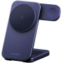 ENERGEA MagTrio 2 3w1 składana magnetyczna bezprzewodowa podstawka do iPhone / Apple Watch / AirPods - 25W - niebieski indygo