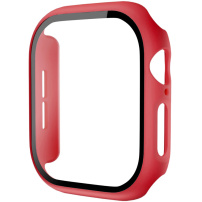 Matowa obudowa z hartowanym szkłem do zegarka Apple 46mm - czerwona