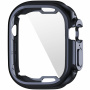Metaliczne, miękkie etui z tworzywa sztucznego z osłoną ekranu dla Apple Watch Ultra 49 mm - ciemno-niebieski