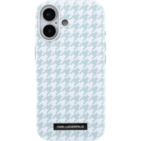 Karl Lagerfeld Houndstooth Resin Plate Etui z MagSafe do iPhone 17 - niebiesko-biały