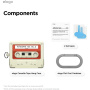 ELAGO Cassette Tape etui z karabińczykem w stylu kasety do AirPods Pro 3 - beżowy