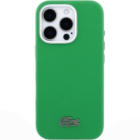 Lacoste Iconic Petit Pique Metal Logo Etui z MagSafe do iPhone 16 Pro Max - zielony