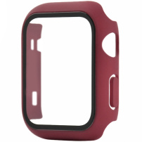 Pokrowiec ochronny ze szkłem hartowanym dla Apple Watch 42mm - bordowy