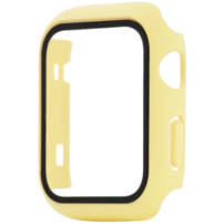 Pokrowiec ochronny ze szkłem hartowanym dla Apple Watch 42mm - żółty