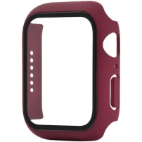 Matowe etui zamykane ze szkłem hartowanym do Apple Watch 45mm - bordowe