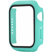 Matowe etui zamykane ze szkłem hartowanym do Apple Watch 45mm - turkusowe