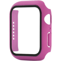 Matowe etui zamykane ze szkłem hartowanym do Apple Watch 45mm - różowe