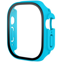 Matowe Etui zamykane ze szkłem hartowanym do Apple Watch Ultra 49mm - lazurowe