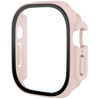 Matowe etui zamykane ze szkłem hartowanym do Apple Watch Ultra 49mm - staroróżowe