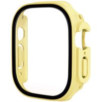 Matowe etui zamykane ze szkłem hartowanym do Apple Watch Ultra 49mm - żółte