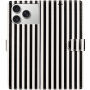 Etui zamykane w paski do iPhone 17 Pro - czarno-białe