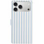 Etui zamykane w paski do iPhone 17 Pro - niebiesko-białe