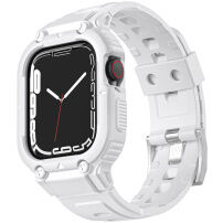 Wytrzymałe etui Armor z paskiem dla Apple Watch 45mm / 44mm / 42mm - biały