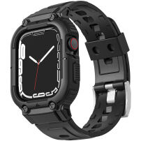 Wytrzymałe etui Armor z paskiem dla Apple Watch 45mm / 44mm / 42mm - czarne