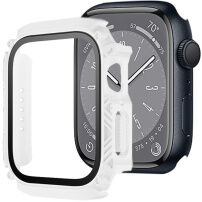 Wytrzymały pokrowiec Armor z hartowanym szkłem dla Apple Watch 45mm - biały