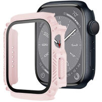 Wytrzymały pokrowiec Armor z hartowanym szkłem dla Apple Watch 45mm - różowe