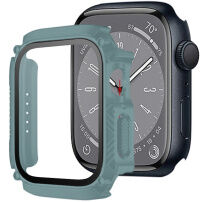 Wytrzymały pokrowiec Armor z hartowanym szkłem dla Apple Watch 45mm - naftowy