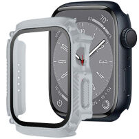 Wytrzymały pokrowiec Armor z hartowanym szkłem dla Apple Watch 45mm - szare