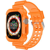 Wytrzymałe etui z przezroczystym paskiem dla Apple Watch Ultra 49mm - neonowy pomarańczowy