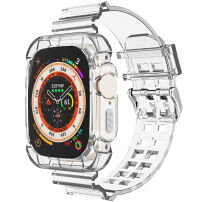 Wytrzymałe etui z przezroczystym paskiem dla Apple Watch Ultra 49mm - czyste