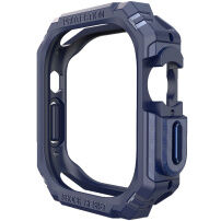 Wytrzymały pokrowiec z wzorem z włókna węglowego dla Apple Watch Ultra 49 mm - niebieskie