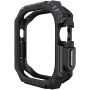 Wytrzymałe etui z wzorem włókna węglowego dla Apple Watch Ultra 49 mm - czarne