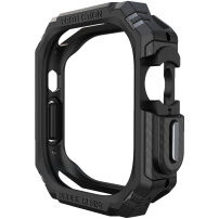 Wytrzymałe etui z wzorem włókna węglowego dla Apple Watch Ultra 49 mm - czarne