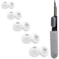 XDcase zamienne silikonowe końcówki z patyczkiem czyszczącym do AirPods Pro 3 - XXS/XS/S/M/L - białe