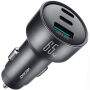 JOYROOM CCN19 ładowarka samochodowa z portami 2x USB-C / USB-A - 65W - ciemnoszara