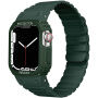 Wytrzymałe silikonowe etui z paskiem magnetycznym na Apple Watch 45 mm / 44 mm - ciemnozielone