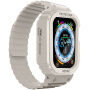 Wytrzymałe silikonowe etui z paskiem magnetycznym na Apple Watch 49 mm - beżowe