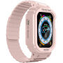Wytrzymałe silikonowe etui z paskiem magnetycznym na Apple Watch 49 mm - różowe