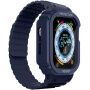 Wytrzymałe silikonowe etui z paskiem magnetycznym na Apple Watch 49 mm - ciemnoniebieskie