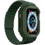 Wytrzymałe silikonowe etui z paskiem magnetycznym na Apple Watch 49 mm - ciemnozielone