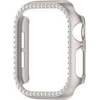 Metaliczne Etui zamykane wysadzane kamyczkami do Apple Watch 42mm (Series 10 / 11) - starlight