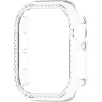 Błyszczące Etui zamykane wysadzane kamyczkami do Apple Watch 46mm - przezroczyste