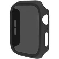 Matowe etui zamykane z hartowanym szkłem Anti-Spy do Apple Watch 40mm - czarne