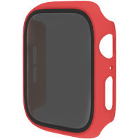 Matowe etui zamykane z hartowanym szkłem Anti-Spy do Apple Watch 40mm - czerwone