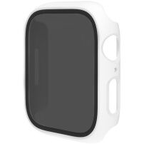 Matowe etui zamykane z hartowanym szkłem Anti-Spy do Apple Watch 41mm - białe