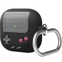 ELAGO AW5 Retro etui z karabińczykiem w stylu konsoli do gier do AirPods 4 / 5 - czarne