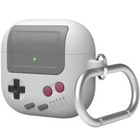 ELAGO AW5 Retro etui z karabińczykem w stylu konsoli do gier do AirPods 4 / 5 - szare