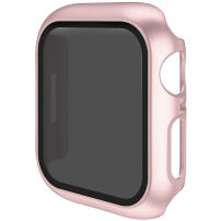 Metaliczne Etui zamykane z hartowanym szkłem Anti-Spy do Apple Watch 45mm - różowe