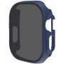 Matowe etui zamykane z hartowanym szkłem Anti-Spy do Apple Watch Ultra 49mm - ciemnoniebieskie