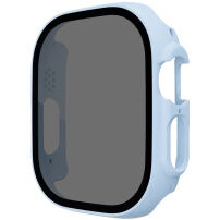 Matowe Etui zamykane z hartowanym szkłem Anti-Spy do Apple Watch Ultra 49mm - niebieskie